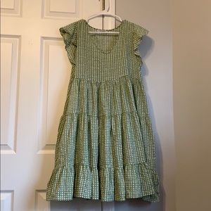 Green speckled dress